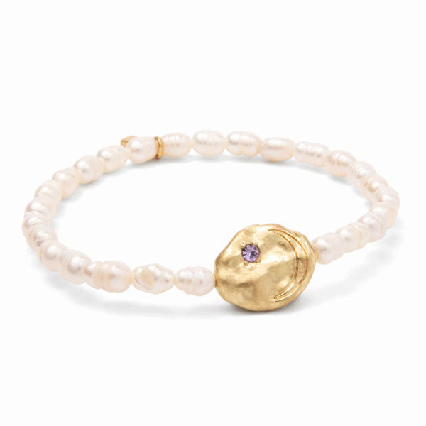 Pearl Affirmation Bracelet - Protection/Gold - Lulu Bella Boutique