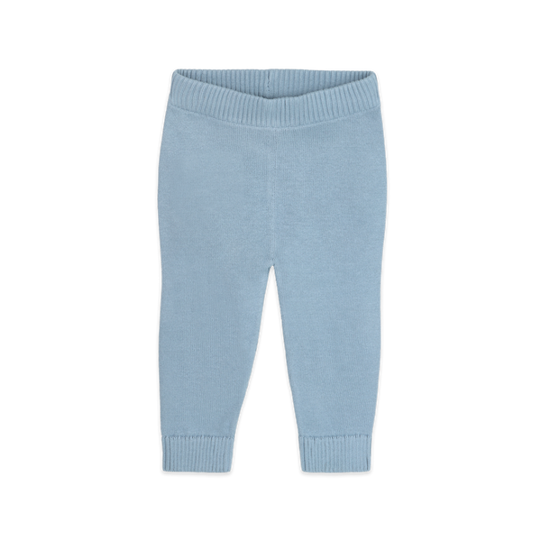 Pocket Sweater Knit Baby Legging Pants (Organic Cotton): Mineral Blue