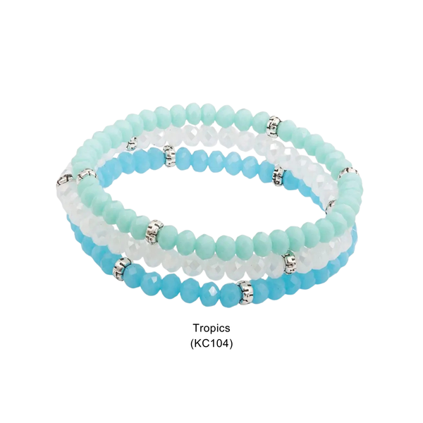 Kids Mini Crystal | Splash & Sparkle Stretch Bracelets Set3: Tie-Dye (KC101) - Lulu Bella Boutique