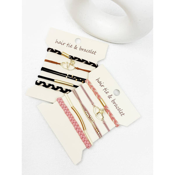 Boho Inspired HEART Theme Hair Tie Bracelets: MIX COLOR / ONE(6) - Lulu Bella Boutique