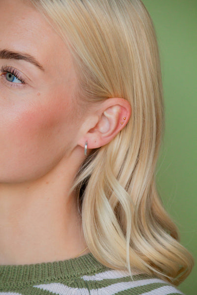 Matte Silver Hoops