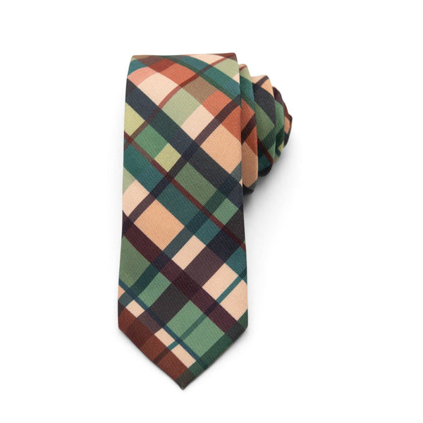 Mulberry Plaid - Men's Tie: Mens Modern - 2.5" wide x 58" long
