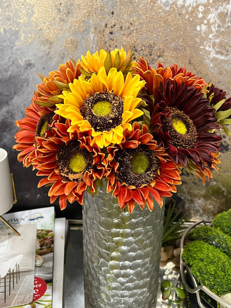 Rustic antique collection-Real Touch Sunflower Bundle: Rich Wine