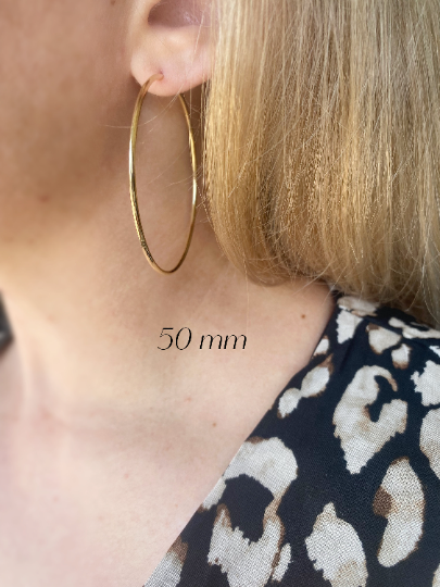 18k Gold Filled Endless Hoop Earrings Gold Hoops 20mm, 30mm,: Hoop 40mm - Lulu Bella Boutique