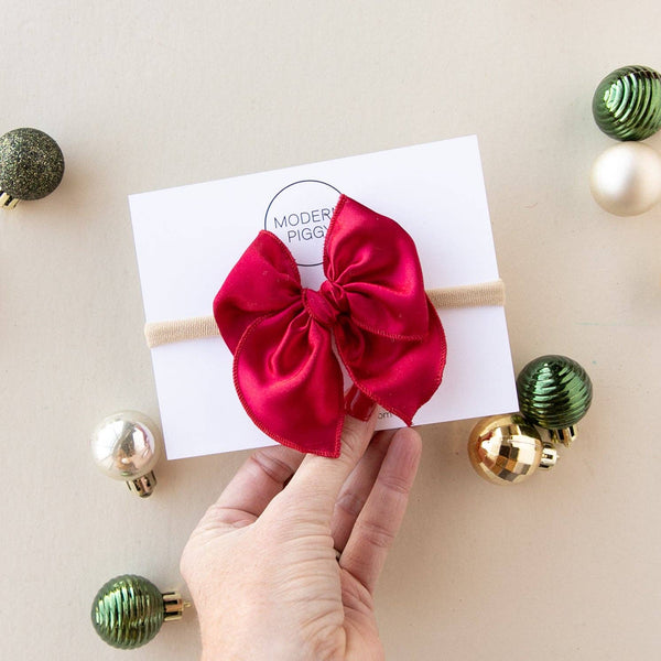 Poinsettia | Petite Party Bow: Alligator Clip