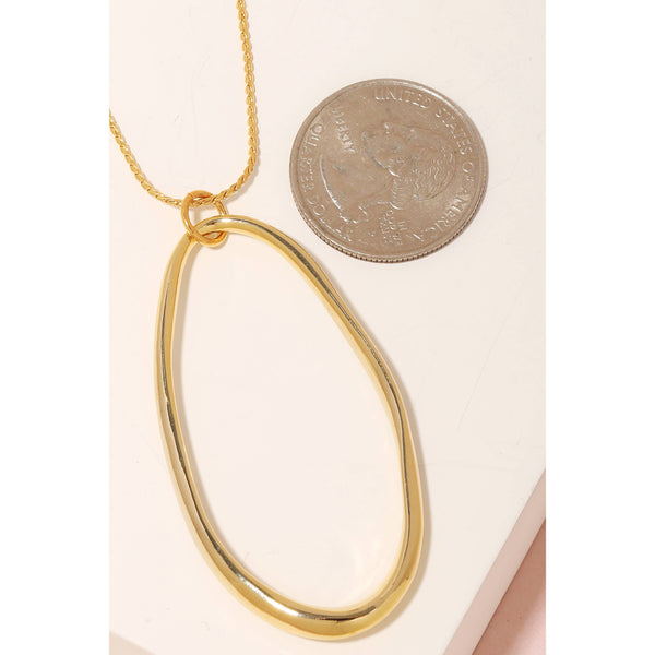 Oval Cutout Pendant Necklace: S - Lulu Bella Boutique