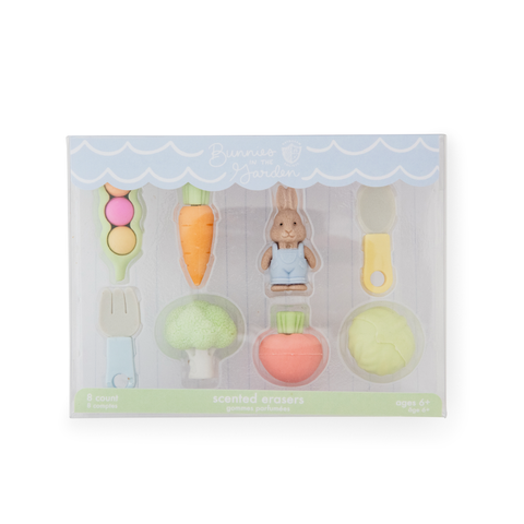 Bunnies In The Garden Eraser Set - Lulu Bella Boutique