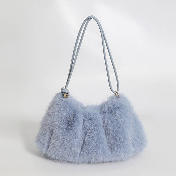 WINTER FASHIONABLE ALL-MATCH FUR PLUSH BAG_CWAB3918: Black / (OS) 1 - Lulu Bella Boutique