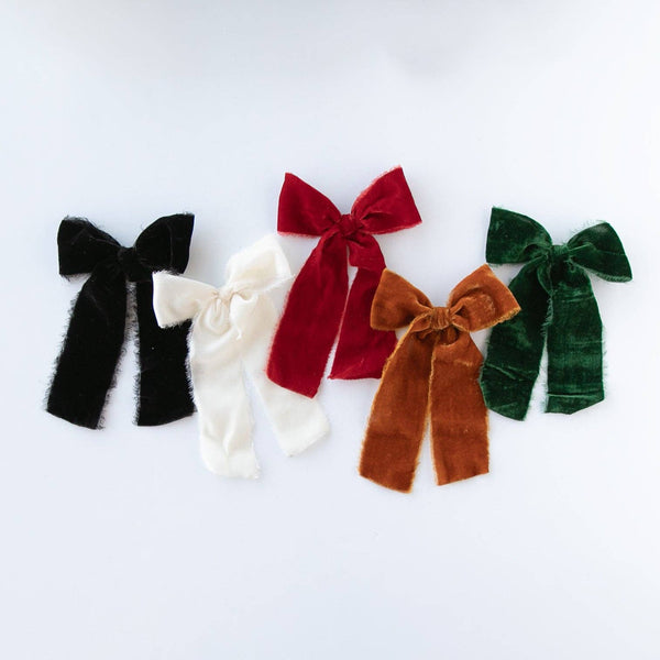 Cider | Velvet Statement Ribbon Bow - Lulu Bella Boutique