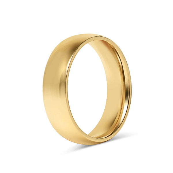 Stainless Steel Blank Gold Ring: 8 / 4mm