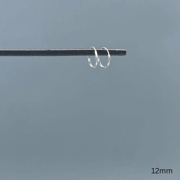 1.5mm Sterling Silver Endless Hoops: 8mm - Lulu Bella Boutique