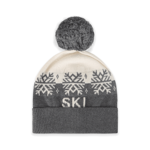 Ski Day Knit Baby Beanie Hat (Organic Cotton): Charcoal / One Size