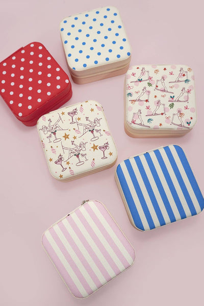 JEWELRY ORGANIZER TRAVEL BOX CASE: FLOWER D OFF WHITE