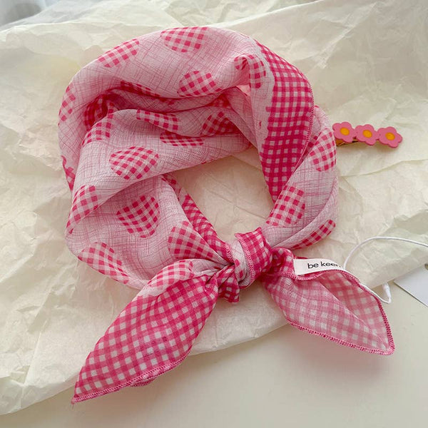 Pink fairy tale Floral Bandana Square scarf - Lulu Bella Boutique