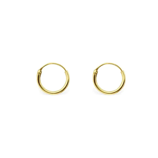 Minimal Huggies Hoops Earrings (10 mm): 18k Gold