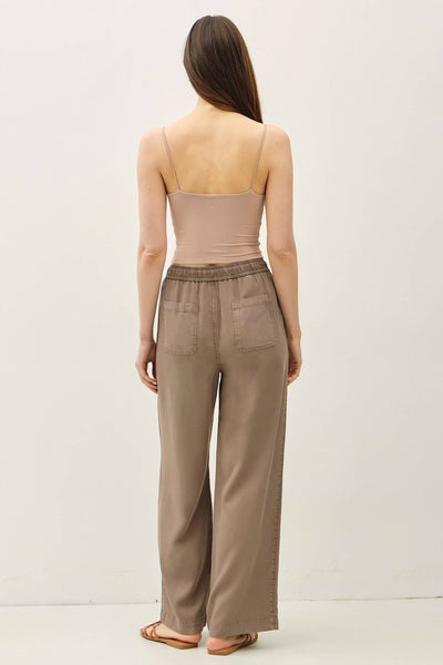 TENCEL WIDE LEG PANTS: MOCHA - Lulu Bella Boutique