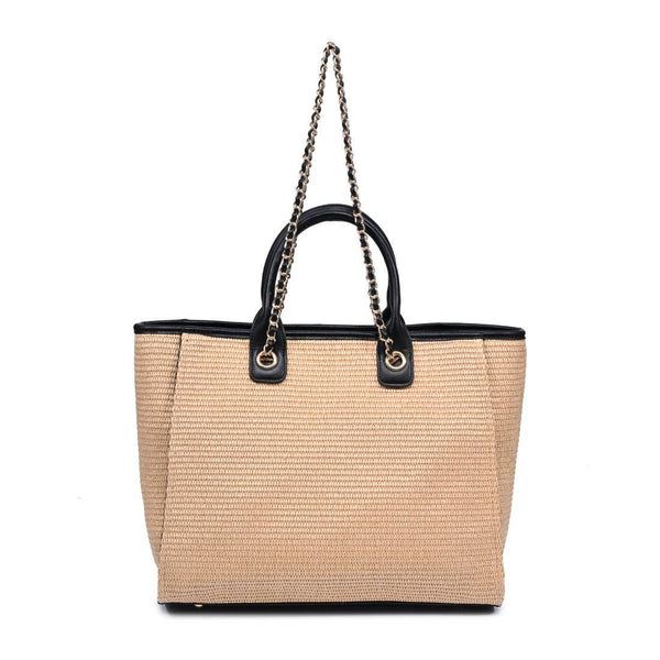 Jaxon Tote: Natural Black - Lulu Bella Boutique