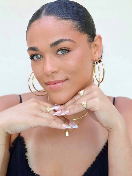 18k Gold Filled 60mm New Wave Hoop - Lulu Bella Boutique