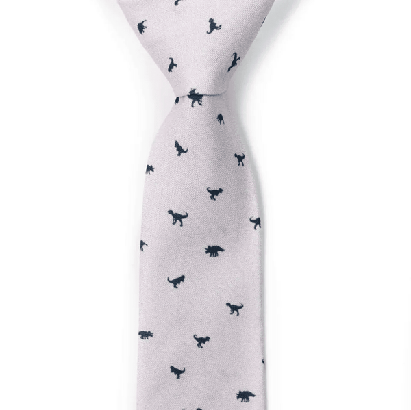 Spike - Cream Dinosaur Tie: 2.5" Slim/Skinny Tie