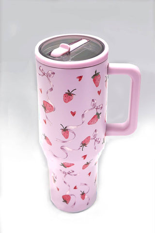 40oz SPILL FREE STAINLESS STEEL VACUUM TUMBLER | DT1206UV: STRAWBERRY PINK SAND