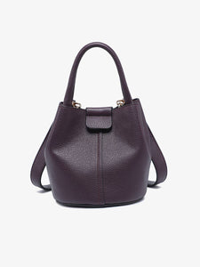 M2528 Farrah Bucket Bag w/ Top Handle & Inner Bag: Cherry Lacquer - Lulu Bella Boutique