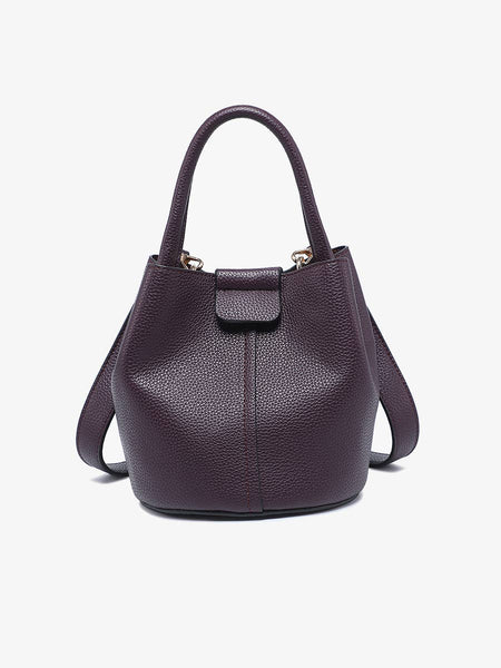 M2528 Farrah Bucket Bag w/ Top Handle & Inner Bag: Cherry Lacquer - Lulu Bella Boutique
