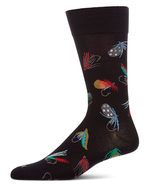 Fly Fishing Men`s Bamboo Crew: Black / 10-13