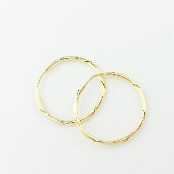 18k Gold Filled Continuous Twisted Tube Hoop Earrings Endless Style: 35mm - Lulu Bella Boutique