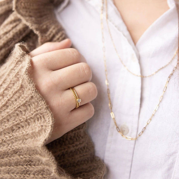 14K Gold Filled PLUS™ Braided Spacer Ring: Gold / 8