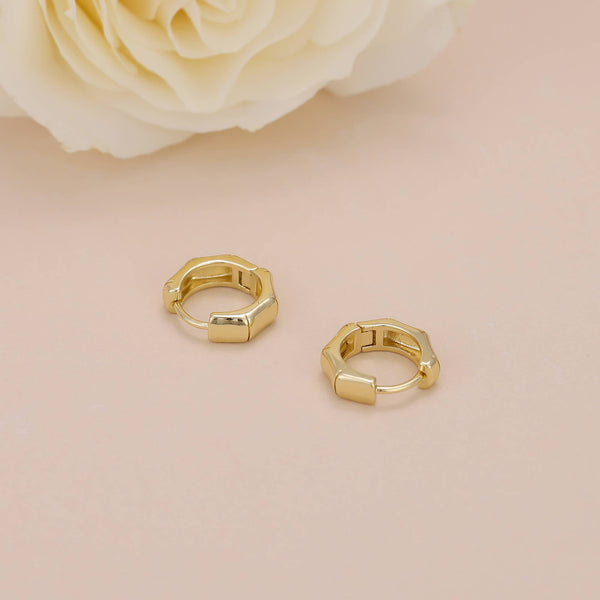 E119 gold hoop earrings, huggie earrings, huggie hoops: Silver