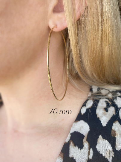 18k Gold Filled Endless Hoop Earrings Gold Hoops 20mm, 30mm,: Hoop 50mm - Lulu Bella Boutique
