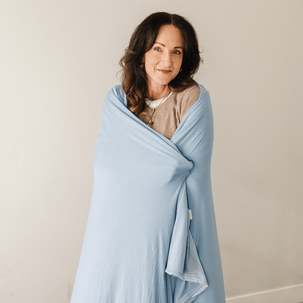 Chambray Swaddle Blanket: Adult - Lulu Bella Boutique