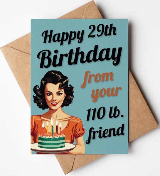 Funny Birthday Greeting Cards for Her, Friend (Blank Inside)