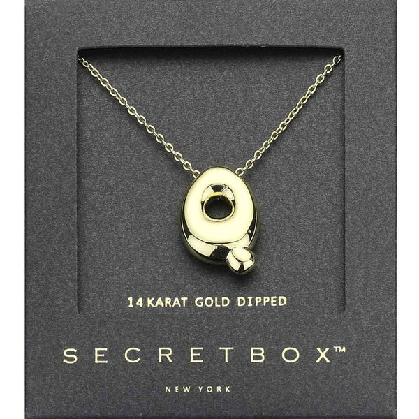 SECRET BOX_ 14K Gold Dipped Bubble Initial Pendant Necklace
: A