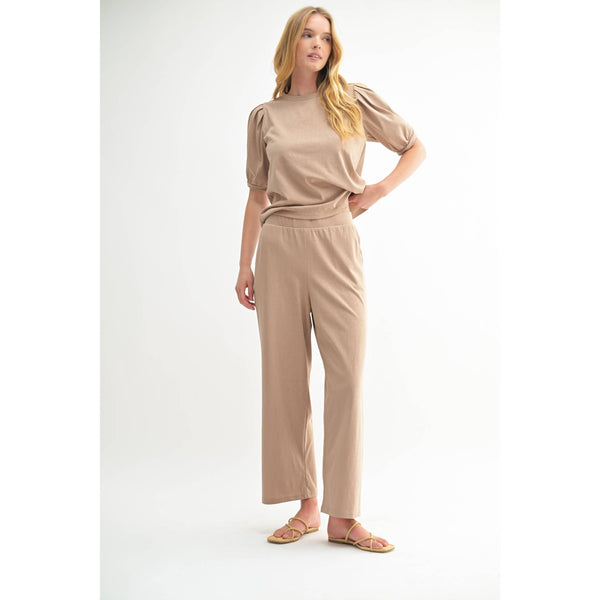 KNIT PANTS: Taupe - Lulu Bella Boutique