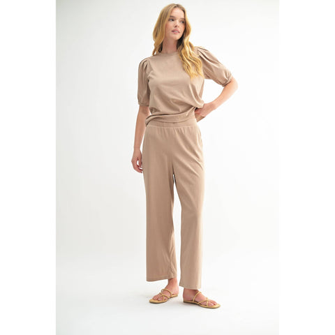 KNIT PANTS: Taupe - Lulu Bella Boutique