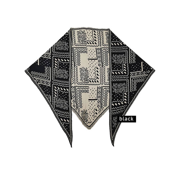 Bandana Pattern Knitted Triangle Scarf Wrap
