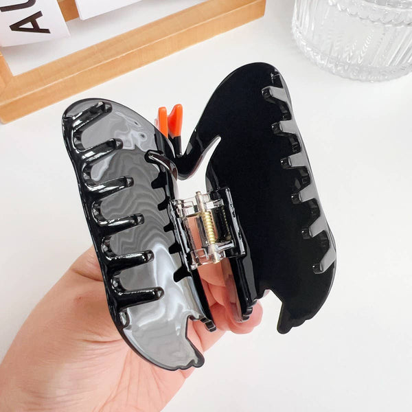 ELEGANT BLACK AND WHITE SWAN HAIRPIN_CWAHA1499: White / (OS) 2 - Lulu Bella Boutique