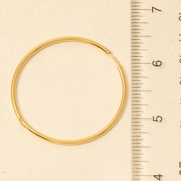 Secret Box Stainless Steel Large Thin Hinge Hoop Earrings: GD