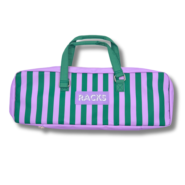 Mahjong Rack Bag  |  Fits 20" Racks + Folded Mat : Stripes- Pink & Red Rack Bag