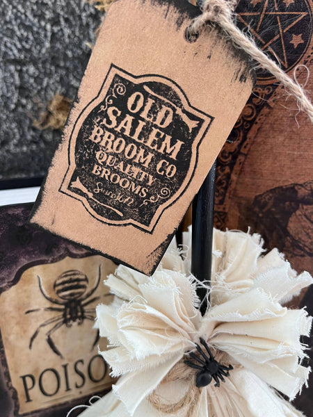 12" Primitive Witch Broom Halloween Fall Home Decor - Lulu Bella Boutique