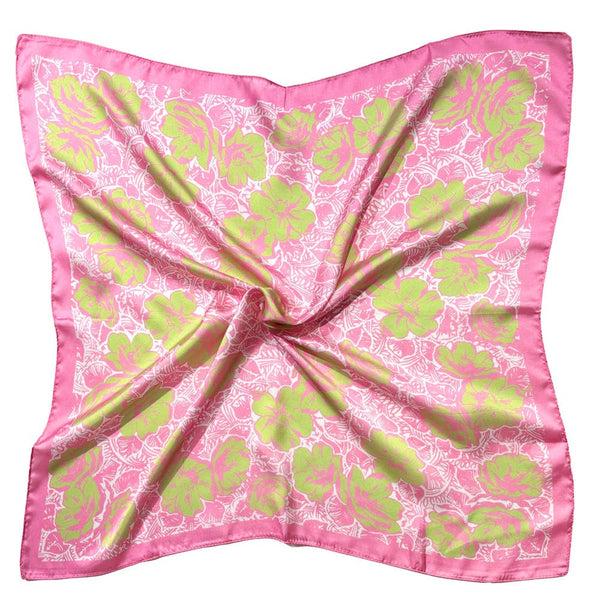 FLORAL PRINT SQUARE SCARF, WLQS 108: BLU - Lulu Bella Boutique