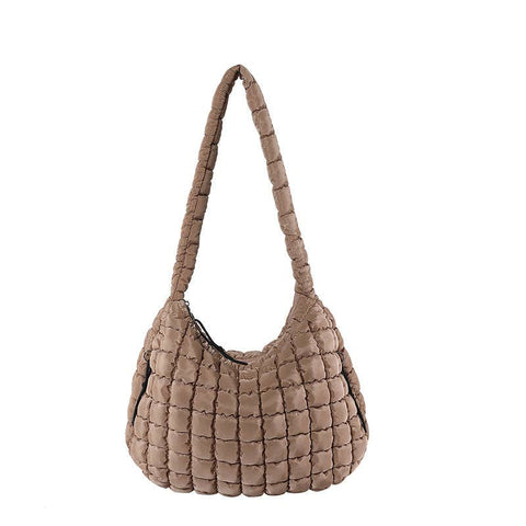 Solid Color Cloud Bag Large Capacity Shoulder Bag DP6102: Khaki - Lulu Bella Boutique