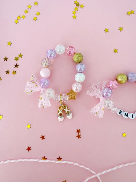 Ballet Recital Ballerina Beaded Charm Bracelet - Lulu Bella Boutique