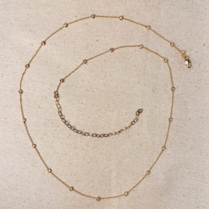 18k Gold Filled CZ Bezel Detailed Belly Chain - Lulu Bella Boutique