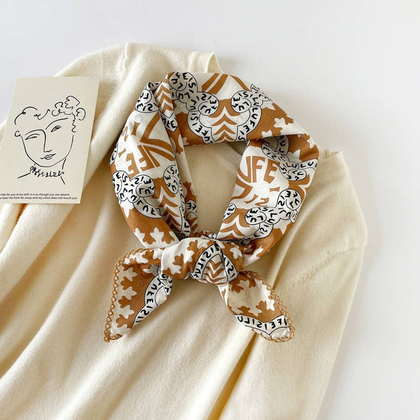 Versatile Retro Printed Square Scarf - Lulu Bella Boutique
