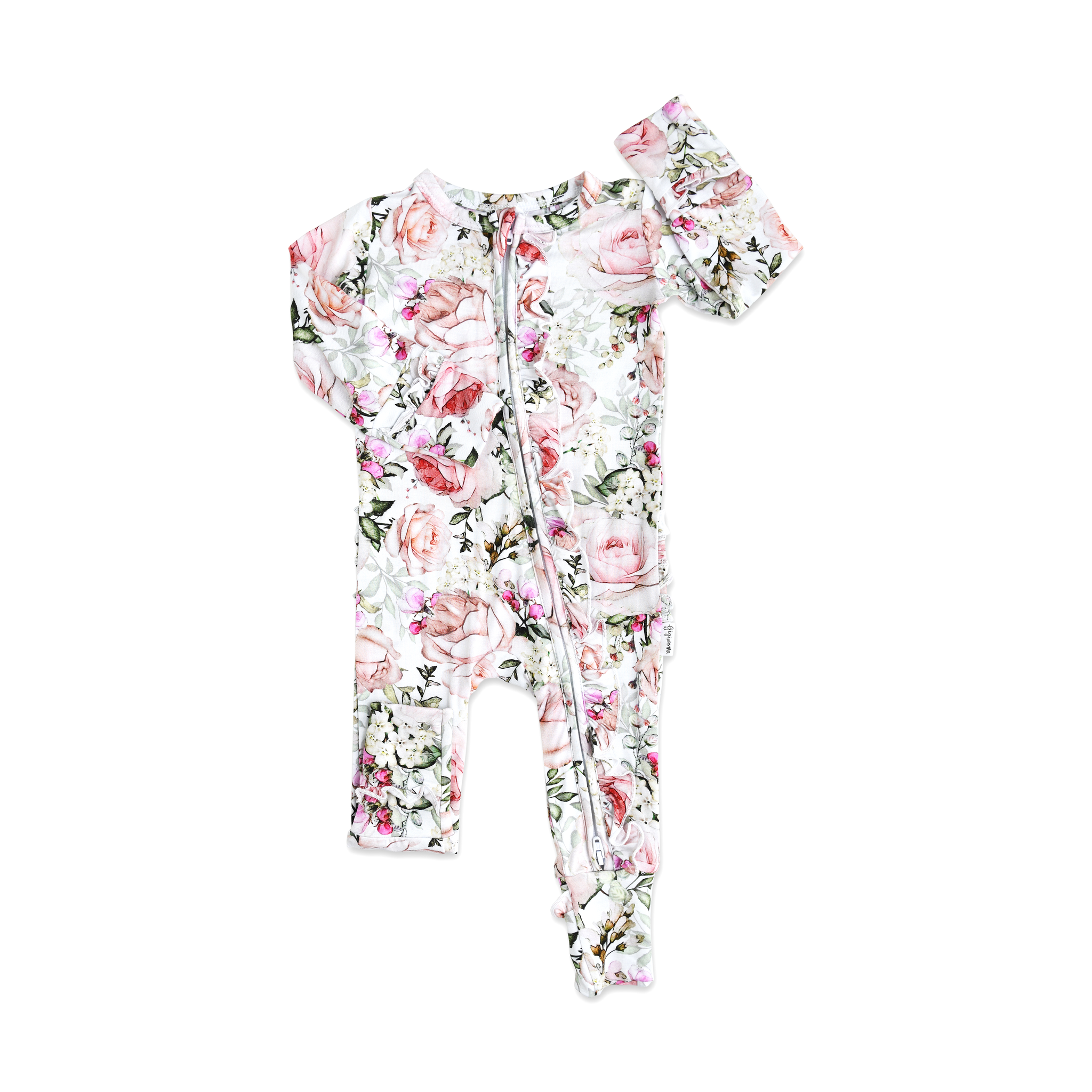 Bamboo Baby Pajama Sleepies Little Baby Ruffle Zip Caroline: 2T