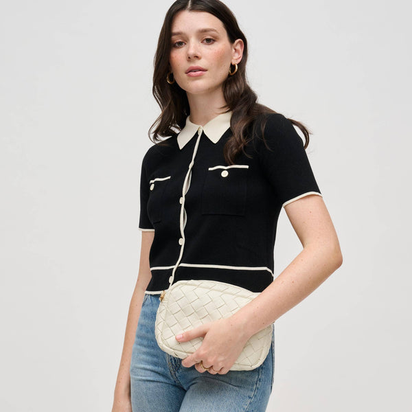 Maddie Woven Crossbody: Black - Lulu Bella Boutique