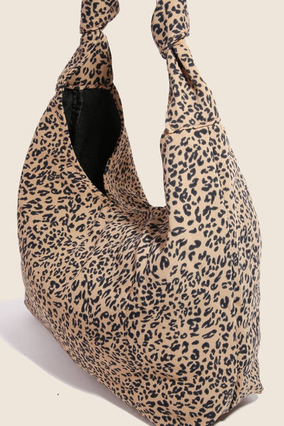 Knotted Strap Leopard Print Hobo Shoulder Bag: IV