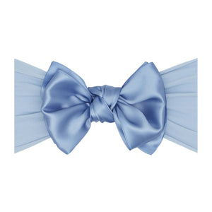 Baby Bling® Satin FAB® soft nylon headband with satin bow: French blue - Lulu Bella Boutique